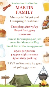 Camping breakfast evite CAWB design preview