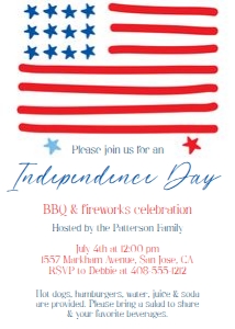 4th of July flag celebration Independence Day 5x7 invitation: 4th of July flag celebration 5x7 invitation