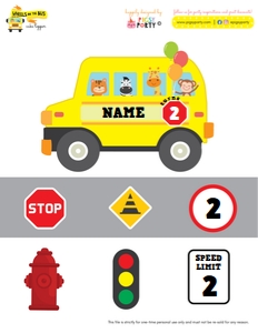 Wheels on the Bus Cake Topper: Wheels on the Bus Cake Topper