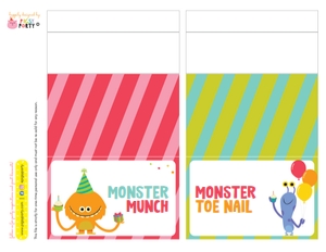 Monsters Food Labels: Monsters Party Kit