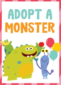 Adopt a Monster Sign: Monsters Party Kit