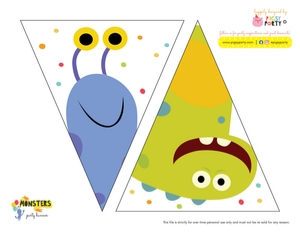 Monsters Banners Decorative: Monsters Party Kit