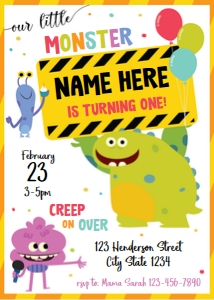 Monsters Invitation: Monsters Party Kit