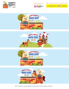 Humpty Dumpty Drinks Labels: Humpty Dumpty Party Decorations Kit