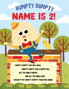 Humpty Dumpty Party Sign: Humpty Dumpty Party Decorations Kit