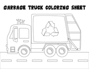 Garbage Truck Coloring Sheets: Garbage Truck Party Kit