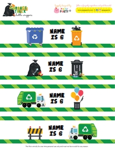 Garbage Truck Drinks Labels: Garbage Truck Drinks Labels