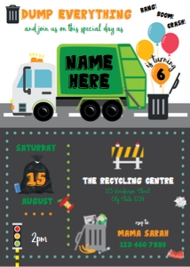 Garbage Truck Invitation: Garbage Truck Invitation