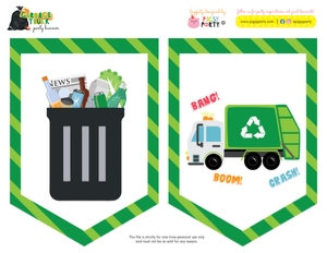 Garbage Truck Decorative Banner: Garbage Truck Party Kit