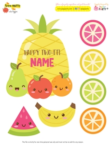 Tutti Fruitti Cake Topper: Tutti Frutti Party Decorations Kit