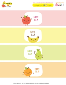 Tutti Fruitti Drinks Labels: Tutti Frutti Party Decorations Kit