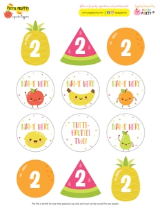 Tutti Fruitti Cupcake Toppers: Tutti Frutti Cupcake Toppers