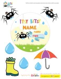 Itsy Bitsy Spider Cake Topper: Itsy Bitsy Spider Party Kit