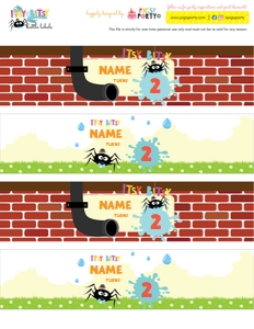 Itsy Bitsy Spider Drinks Labels: Itsy Bitsy Spider Party Kit