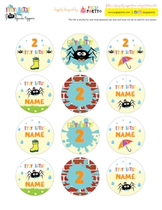Itsy Bitsy Spider Cupcake Toppers: Itsy Bitsy Spider Party Kit