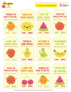 Tutti Fruitti Favor Tags: Tutti Frutti Party Decorations Kit