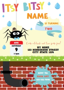 Itsy Bitsy Spider Invitation: Itsy Bitsy Spider Party Kit
