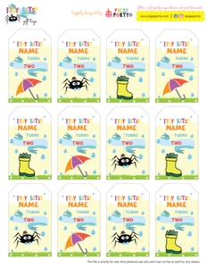 Itsy Bitsy Spider Favor Tags: Itsy Bitsy Spider Party Kit