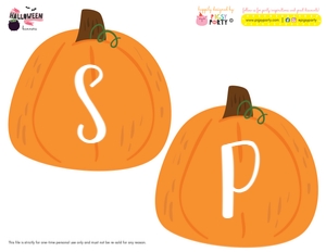 Halloween Pumpkin Banner: Halloween Party Kit