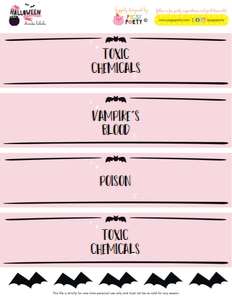 Halloween Drinks Labels: Halloween Party Kit
