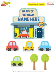 Car Wash Cake Topper: Car Wash Party Decorations Kit