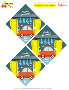 Car Wash Gift Tags: Car Wash Party Decorations Kit