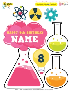 Mad Science Girl Cake Topper: Mad Science Girl Cake Topper