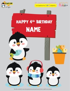 Penguin Cake Topper: Penguin Party Kit
