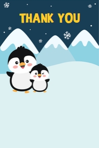Penguin Thank You Card: Penguin Party Kit