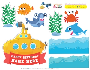 Submarine Cake Topper design preview