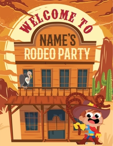 Cowboy Party Sign design preview
