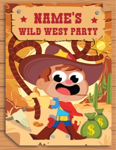 Cowboy Party Wild West Sign design preview