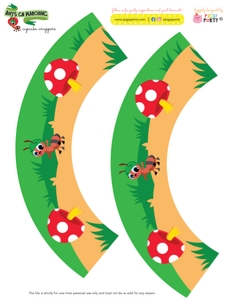 Ants go Marching Cupcake Wrappers: Ants go Marching Cupcake Toppers