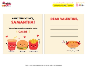 Valentines Fast Food Set Printables: Valentines Fast Food Set Meal Printables