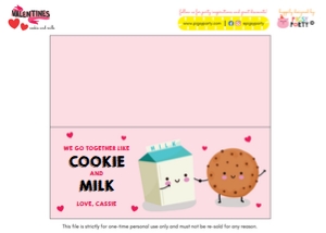 Valentines Cookie and Milk Printable: Valentines Cookie and Milk Printable