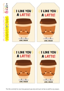 Valentines Latte Printable: Valentines Latte Printable