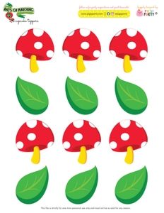 Ants go Marching Mushrooms and Leaves Cupcake Toppers: Ants go Marching Cupcake Toppers