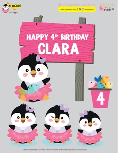 Penguin Girl Cake topper: Penguin Girl Cake topper