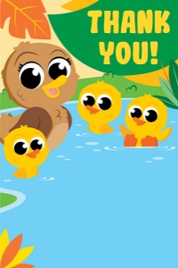 Little Ducks Thank you card design preview