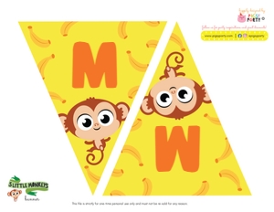 Little Monkeys Banner (Letters): Little Monkeys Banner