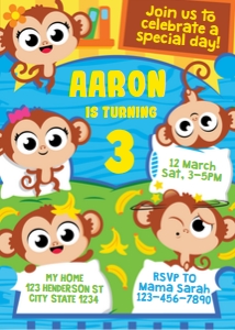 Little Monkeys Invitation: Little Monkeys Invitation