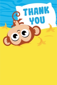 LIttle Monkeys Thank you Card: Little Monkeys Invitation