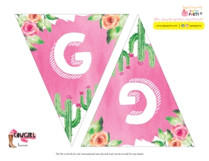 Cowgirl Horse Banner (letters): Cowgirl Horse Party Kit