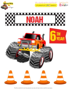 Monster Truck Cake Topper design preview