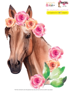 Cowgirl Horse Cut-Outs: Cowgirl Horse Party Kit