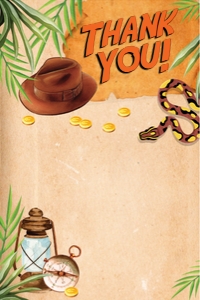 Indiana Jones Thank you card: Indiana Jones Invitation