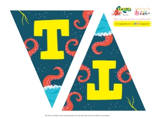 Kraken Banner (letter): Kraken Party Decorations Kit