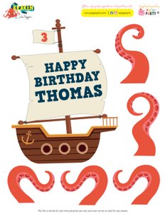 Kraken Cake Topper design preview