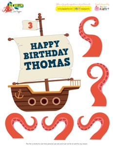 Kraken Cake Topper: Kraken Party Decorations Kit