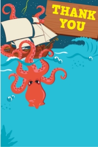Kraken Thank You Card: Kraken Invitation